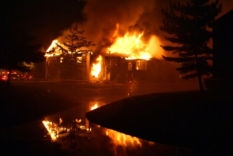 Picture of a building or fire. From flickr, used under a CC licence, but I can't find the original link, sorry.